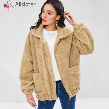Winter Fleece Fur Warm Oversize Jackets Zipper Women Coat Solid Color Casual Plush Overcoat Thicken Cotton Coat Female Outwear
Winter Fleece Fur Warm Oversize Jackets Zipper Women Coat Solid Color Casual Plush Overcoat Thicken Cotton Coat Female Outwear