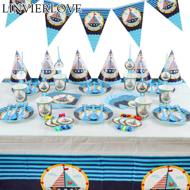 1set Sailing Theme Disposable Tableware Sets Plate Napkins Banner Birthday Candy Box Baby Shower Party Decor Supplies
1set Sailing Theme Disposable Tableware Sets Plate Napkins Banner Birthday Candy Box Baby Shower Party Decor Supplies