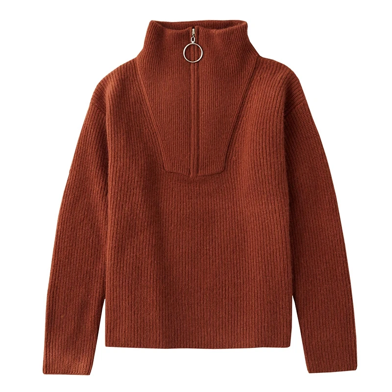 Thick Cashmere Sweater Women's High Collar Pullover Half Zipper Warm Sweater Pure Cashmere Sweater Soft Female knitting Sweaters
Thick Cashmere Sweater Women's High Collar Pullover Half Zipper Warm Sweater Pure Cashmere Sweater Soft Female knitting Sweaters