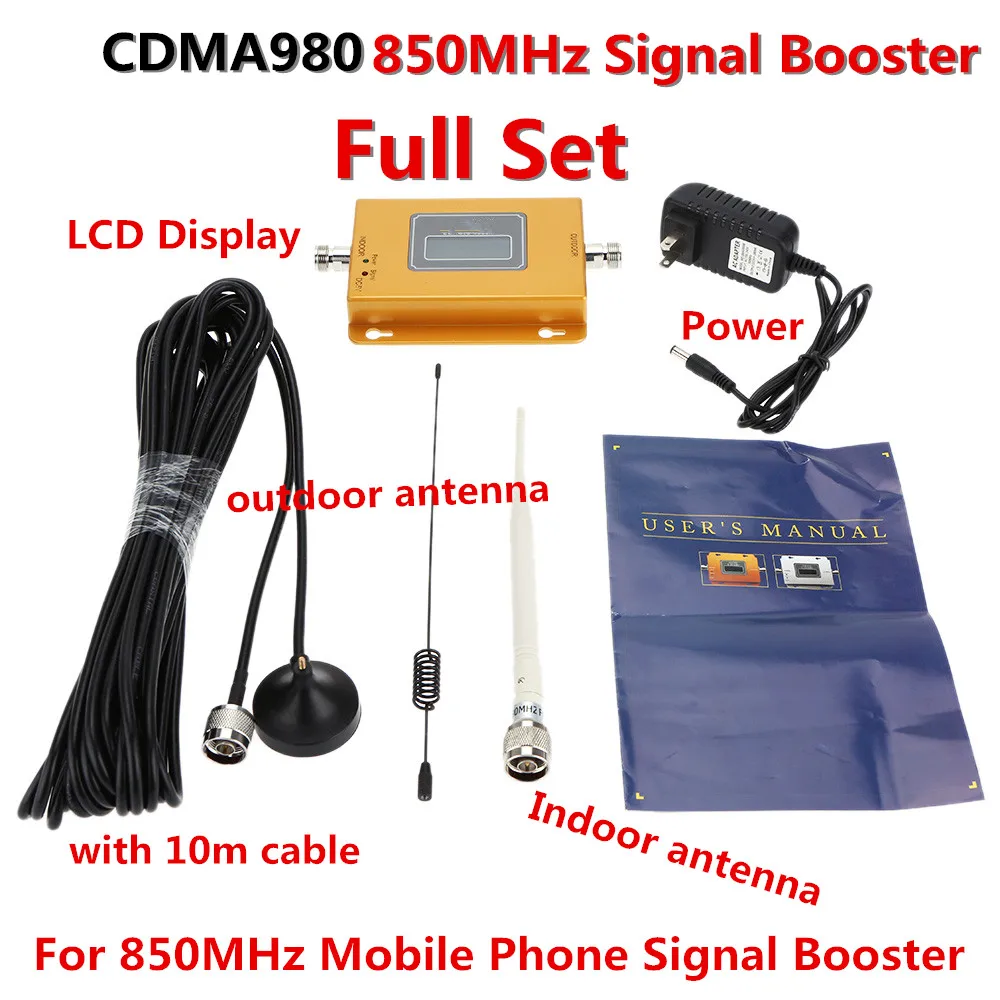 Full Set 2G GSM 850Mhz Repeater 70dB CDMA Mobile Phone Signal Booster GSM Repetidor 850 Antenna LTE Cell Phone Signal Amplifier
Full Set 2G GSM 850Mhz Repeater 70dB CDMA Mobile Phone Signal Booster GSM Repetidor 850 Antenna LTE Cell Phone Signal Amplifier