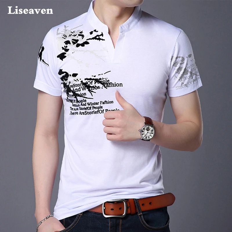 Liseaven Men Print T-Shirts Short Sleeve T Shirt tshirt Mandarin Collar T-Shirt Men's Clothing
Liseaven Men Print T-Shirts Short Sleeve T Shirt tshirt Mandarin Collar T-Shirt Men's Clothing