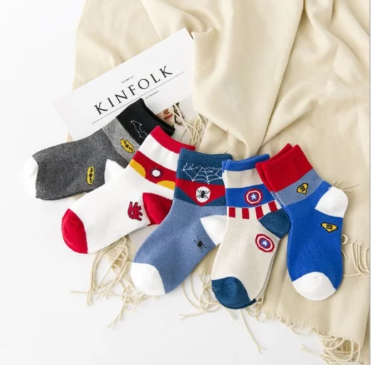 5Pairs/Lot Kids Cartoon Socks Marvel Comics Superman Batman Spiderman Short Socks Captain American Iron Man Cotton Socks
5Pairs/Lot Kids Cartoon Socks Marvel Comics Superman Batman Spiderman Short Socks Captain American Iron Man Cotton Socks