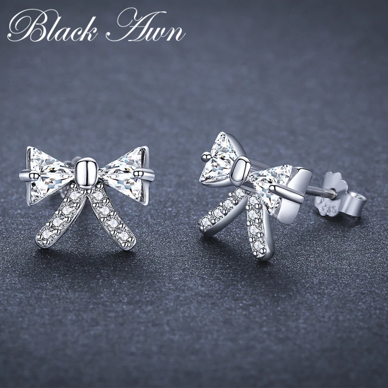 Black Awn Birthday Present Romantic 925 Sterling Silver Jewelry Engagement Bow Stud Earrings for Women Female Earring I108
Black Awn Birthday Present Romantic 925 Sterling Silver Jewelry Engagement Bow Stud Earrings for Women Female Earring I108