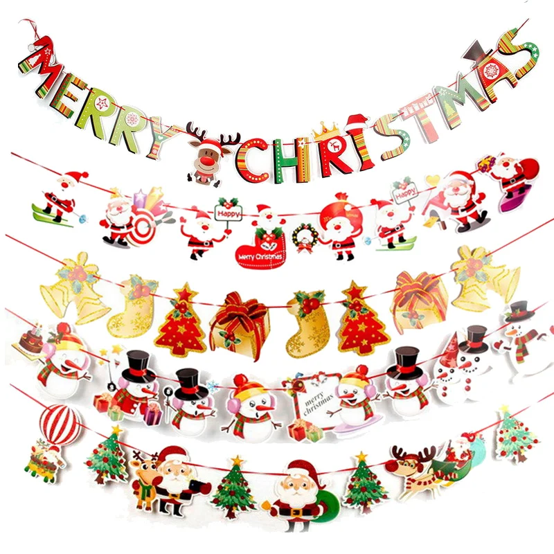 Merry Christmas Paper Garland Bunting Banner Reindeer Socks Xmas Tree Snowman Hanging Ornament Navidad 2020 New Year Decorations
Merry Christmas Paper Garland Bunting Banner Reindeer Socks Xmas Tree Snowman Hanging Ornament Navidad 2020 New Year Decorations