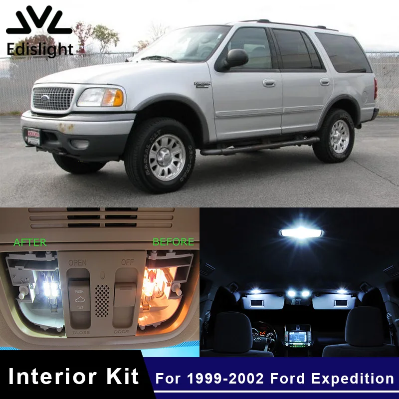 Edislight 10Pcs White Ice Blue Canbus LED Lamp Car Bulbs Interior Package Kit For 1999-2002 Ford Expedition Map Dome Plate Light
Edislight 10Pcs White Ice Blue Canbus LED Lamp Car Bulbs Interior Package Kit For 1999-2002 Ford Expedition Map Dome Plate Light