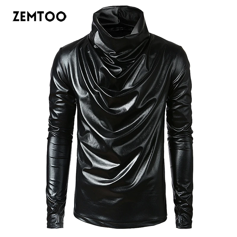 zemtoo Mens Casual T Shirts Solid Color For Man's Long Sleeve T-Shirts Male Wear Leather Tops Tees Hip Hop High Collar Leather
zemtoo Mens Casual T Shirts Solid Color For Man's Long Sleeve T-Shirts Male Wear Leather Tops Tees Hip Hop High Collar Leather