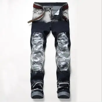 2019 Mens New Vintage Slim Fit Skinny Jeans Pants Grey Camouflage Spliced Hole Jeans Distressed Denim Motorcycle Trousers Size42
2019 Mens New Vintage Slim Fit Skinny Jeans Pants Grey Camouflage Spliced Hole Jeans Distressed Denim Motorcycle Trousers Size42
