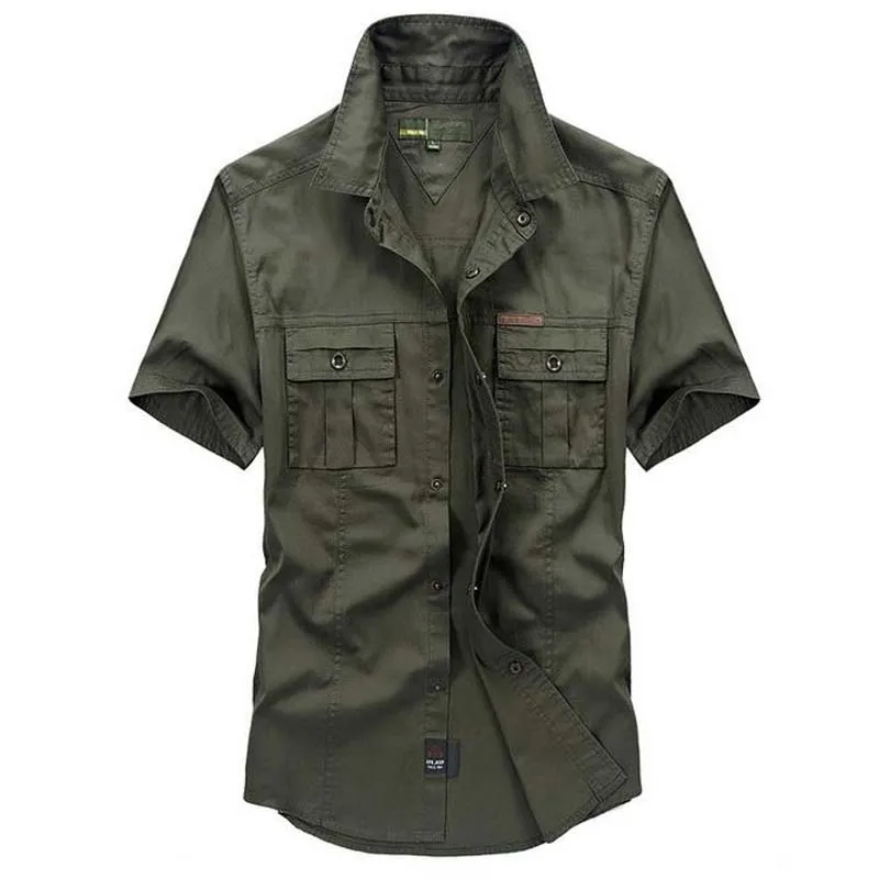 Men Casual Cotton Shirts for Summer Military Army Shirts Loose Short Sleeves Turn Down Collar Solid Colors Male Clothing
Men Casual Cotton Shirts for Summer Military Army Shirts Loose Short Sleeves Turn Down Collar Solid Colors Male Clothing