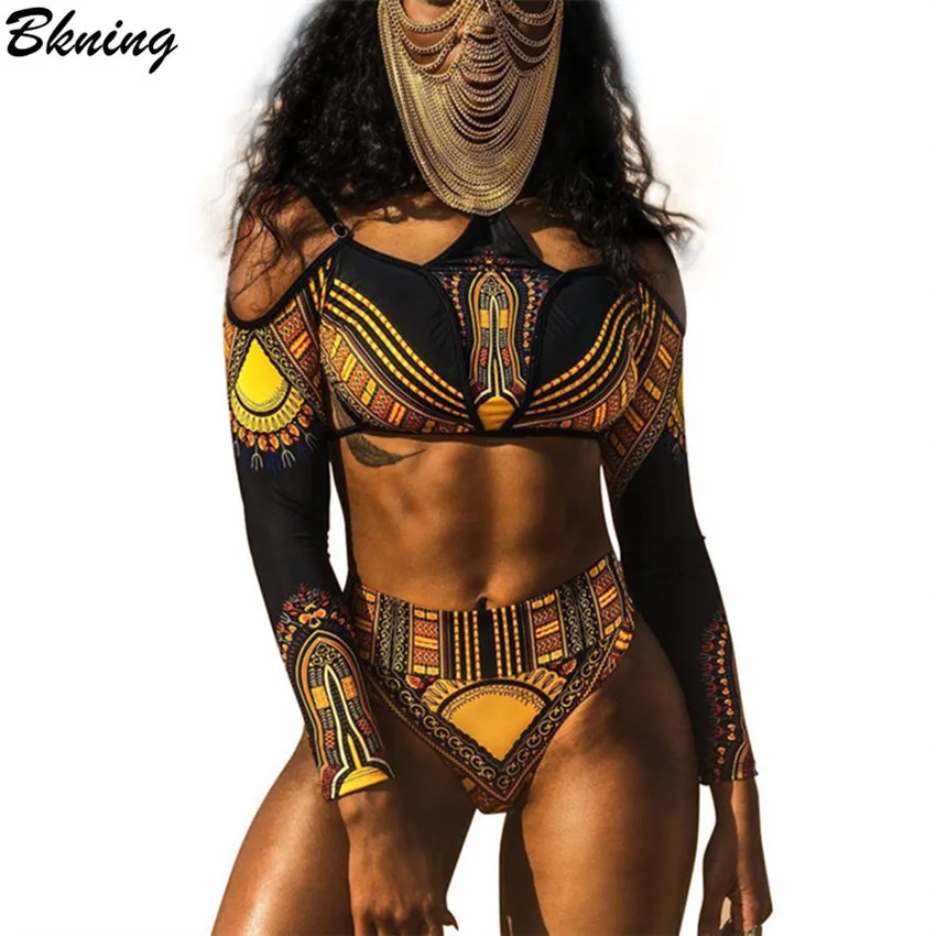 Bkning Plus Size Bikini African Swimwear Halter Swimsuits High Waist Swimsuit Long Sleeve Monokini Off Shoulder Bathing Suit
Bkning Plus Size Bikini African Swimwear Halter Swimsuits High Waist Swimsuit Long Sleeve Monokini Off Shoulder Bathing Suit