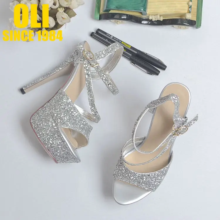 Silver sandals female ultra high heels open toe thin heels paillette wedding shoes party shoes ruslana korshunova 14cm
Silver sandals female ultra high heels open toe thin heels paillette wedding shoes party shoes ruslana korshunova 14cm
