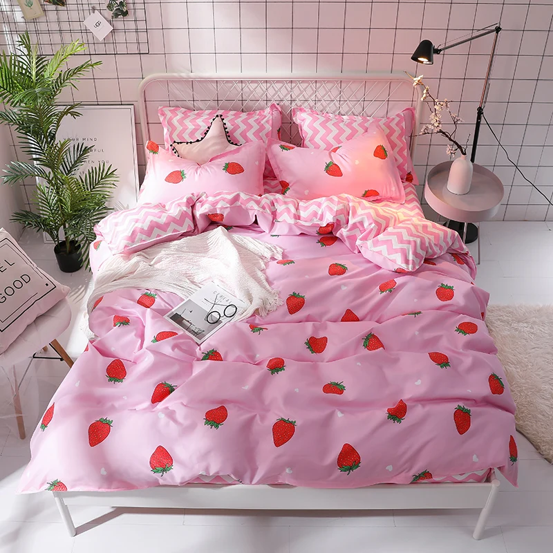 Strawberries Autumn 3/4pc Bedding Set luxury comfortable bedclothes duvet cover bed linen Home textile High Quality Bedspread
Strawberries Autumn 3/4pc Bedding Set luxury comfortable bedclothes duvet cover bed linen Home textile High Quality Bedspread