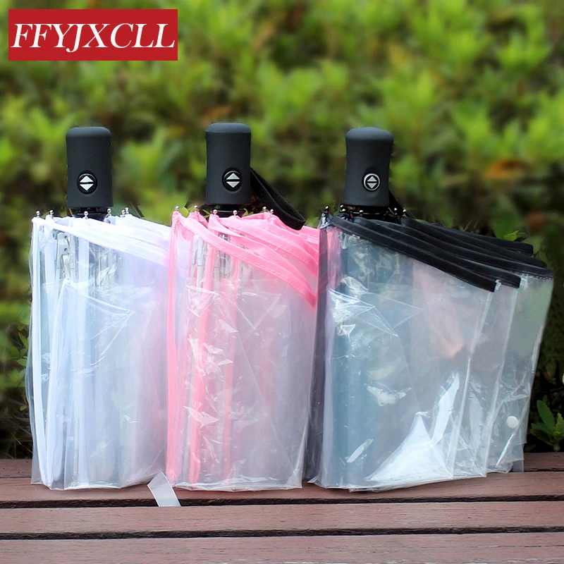 Korean Style Fully-automatic Transparent Umbrellas Wind Resistant Creative Three Folding Umbrella Rain Parasol Men Women
Korean Style Fully-automatic Transparent Umbrellas Wind Resistant Creative Three Folding Umbrella Rain Parasol Men Women