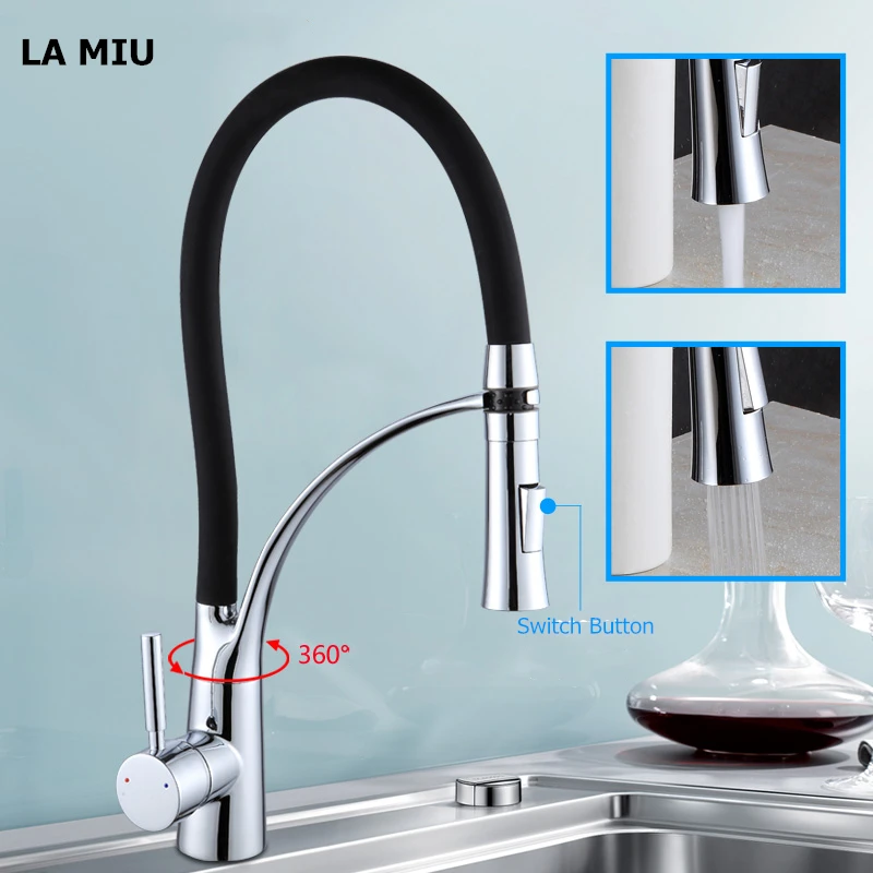 LA MIU Free Shipping Black Pull Out Kitchen Faucet Single Handle Basin Cold and Hot Kitchen Tap 360 Rotation Grifo MLS 7118
LA MIU Free Shipping Black Pull Out Kitchen Faucet Single Handle Basin Cold and Hot Kitchen Tap 360 Rotation Grifo MLS 7118