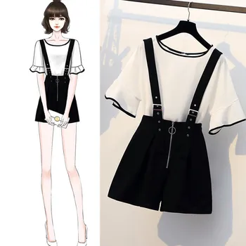 Women Summer See Through Chiffon Shirt Top + Adjustable Suspenders Shorts Front Zippers Pocket Casual Overalls 2 Piece Pant Set
Women Summer See Through Chiffon Shirt Top + Adjustable Suspenders Shorts Front Zippers Pocket Casual Overalls 2 Piece Pant Set