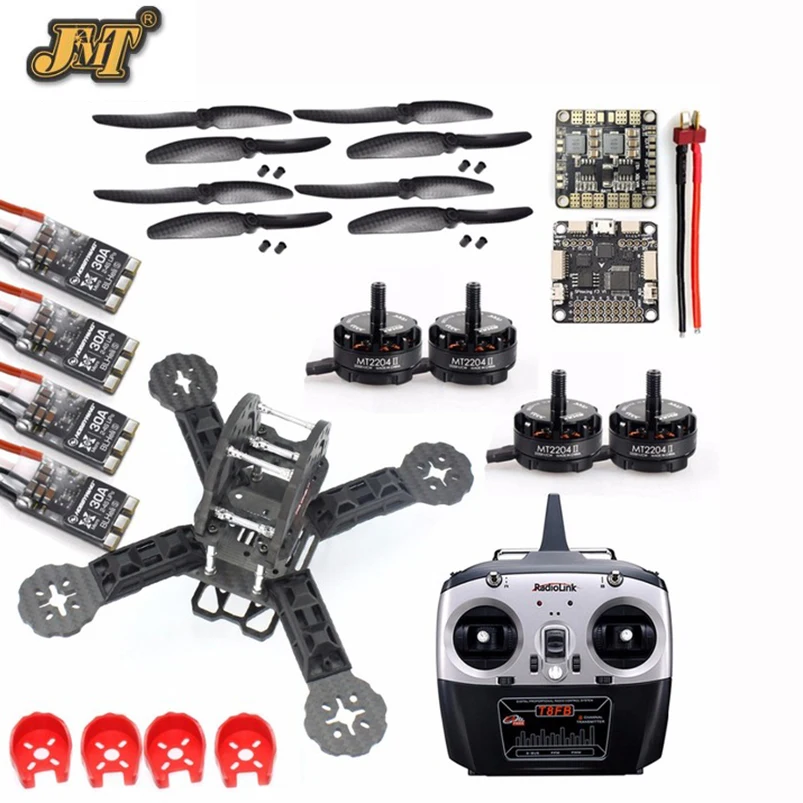 

JMT DIY Toy 2.4G 8Ch RC Controller RC FPV Drone Mini Racer Quadcopter 190mm Carbon Fiber Racing Frame Kit with Radiolink T8FB TX