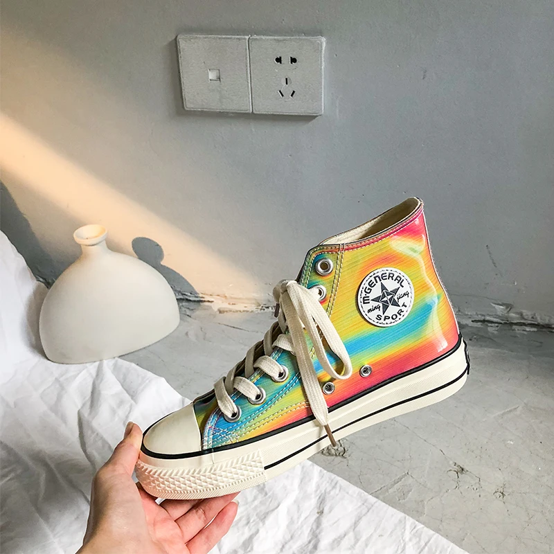 Fashion Colorful High-top Smooth Upper Shoes 2019 New Arrival Breathable Flat Female Casual Sneakers Ulzang Harahara Cebu Shoes
Fashion Colorful High-top Smooth Upper Shoes 2019 New Arrival Breathable Flat Female Casual Sneakers Ulzang Harahara Cebu Shoes