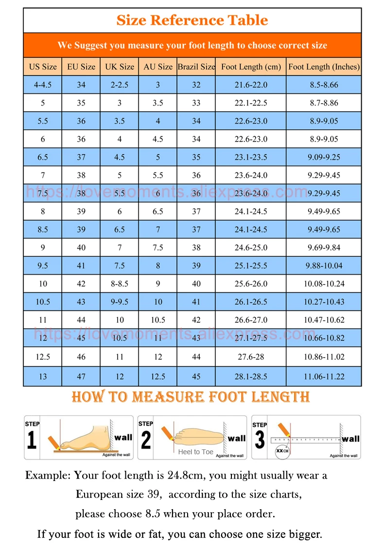 Ali Xiuse Size Chart