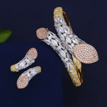 2 PCS Luxury Dubai Wedding Jewelry Sets For Women Full Cubic Zirconia Bangle Bracelet Ring For Women Engagement
2 PCS Luxury Dubai Wedding Jewelry Sets For Women Full Cubic Zirconia Bangle Bracelet Ring For Women Engagement
