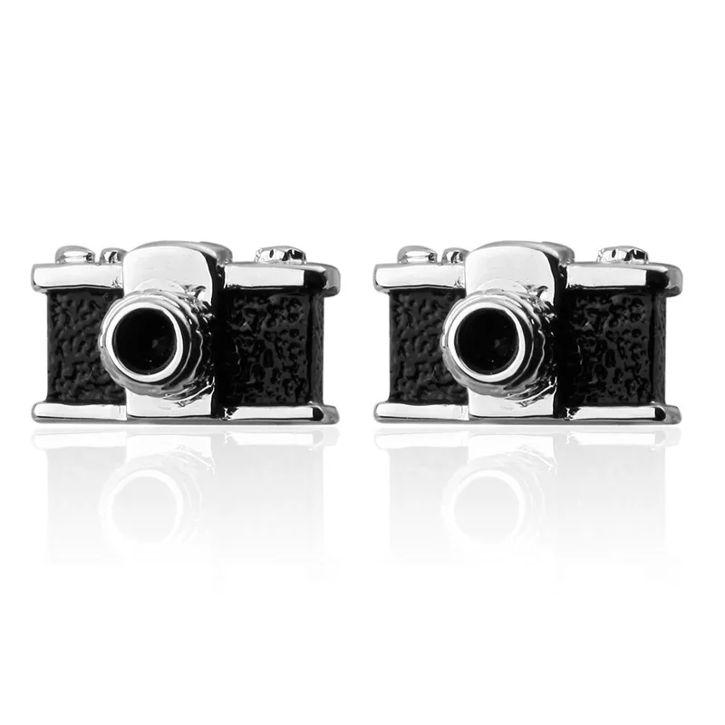 

KC623 New pattern Camera Modeling Cufflinks for Mens Shirt Cuff High Quality Black Enamel Cuff links Brand Jewelry