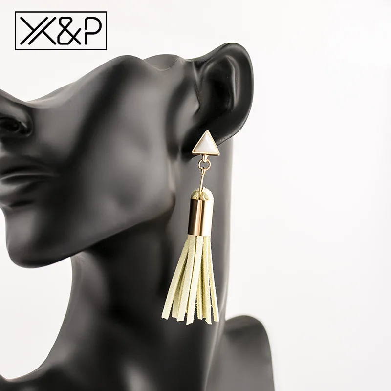 X&P Bohemian Leather Tassel Drop Earrings for Women Fashion Vintage Long Fringe Triangle Resin Metal Dangle Earring jewelry
X&P Bohemian Leather Tassel Drop Earrings for Women Fashion Vintage Long Fringe Triangle Resin Metal Dangle Earring jewelry