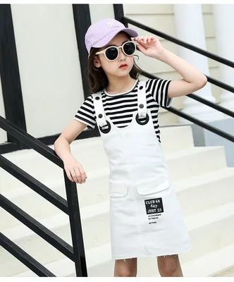 Girls Suspenders Dress 2 Pcs Set 2019 Summer Fashion Kids Stripe T-Shirts And Dresses Set For Girl 5 7 9 11 13 Year Clj144 33 Girls Suspenders Dress 2 Pcs Set 2019 Summer Fashion Kids Stripe T-Shirts And Dresses Set For Girl 5 7 9 11 13 Year Clj144 39