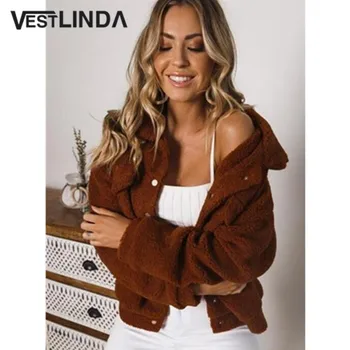 VESTLINDA Lambswool Warm Jackets Winter Women Fur Coat Long Sleeve Lapel Single Breasted Wool Coat Female Casual Outerwear
VESTLINDA Lambswool Warm Jackets Winter Women Fur Coat Long Sleeve Lapel Single Breasted Wool Coat Female Casual Outerwear