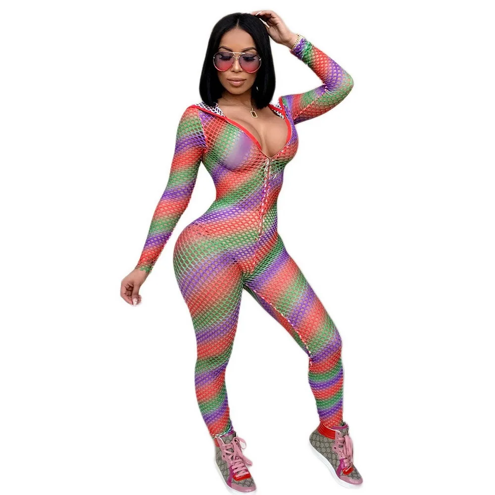 Women Transparent Sexy Sheer Mesh Bodysuit Long Sleeve Hooded Fishnet Jumpsuit Skinny Hollow Out Clubwear Bodycon Jumpsuit
Women Transparent Sexy Sheer Mesh Bodysuit Long Sleeve Hooded Fishnet Jumpsuit Skinny Hollow Out Clubwear Bodycon Jumpsuit