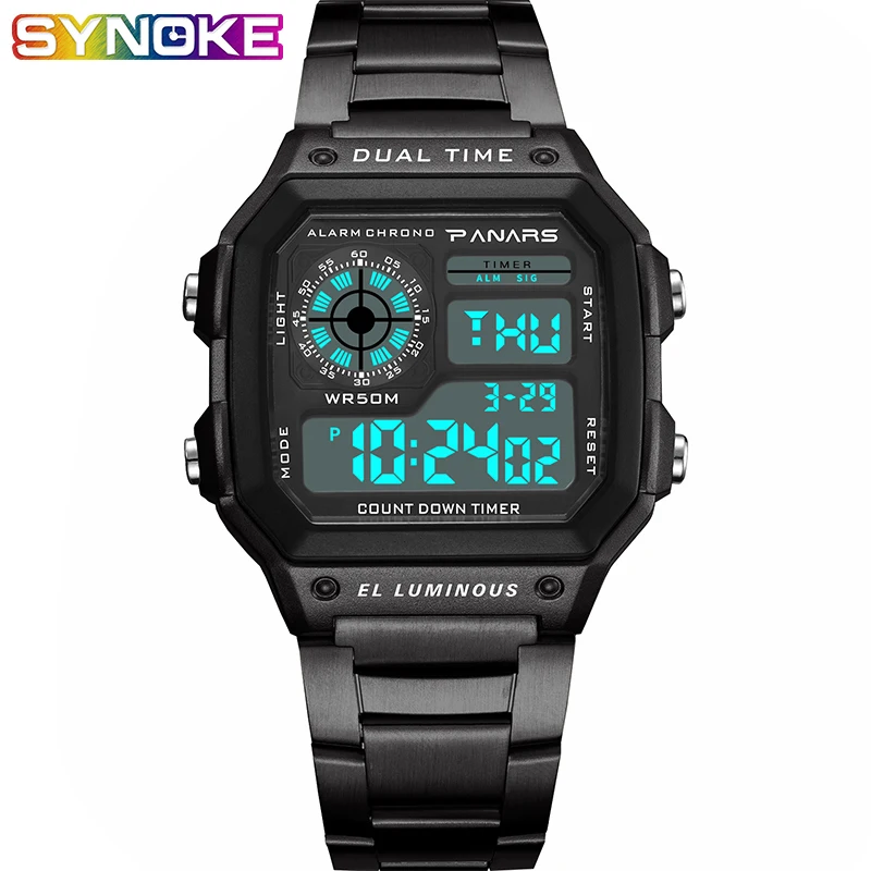 PANARS Fashion Watch Men Sport Digital Watches 5bar Waterproof Watch Stainless Steel Business Wristwatches Chronograph Clock
PANARS Fashion Watch Men Sport Digital Watches 5bar Waterproof Watch Stainless Steel Business Wristwatches Chronograph Clock