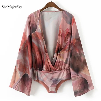 SheMujerSky Bodysuits Loose Body Suit Deep V Women Bodysuit Floral Printing barboteuse femme
SheMujerSky Bodysuits Loose Body Suit Deep V Women Bodysuit Floral Printing barboteuse femme