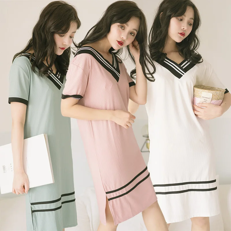 2019 Summer Princess Short Sleeve Cotton Nightgowns for Women Korean V-neck Home Dress Night Dress Sleepwear Nightdress Nighty
2019 Summer Princess Short Sleeve Cotton Nightgowns for Women Korean V-neck Home Dress Night Dress Sleepwear Nightdress Nighty
