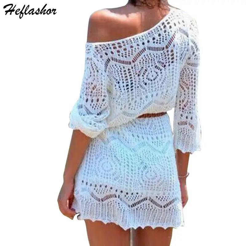 Heflashor Summer Hollow Out Cover- Dress Women Casual Loose White Shirts Beachwear Dress Female Belted Bathing Suit Vestidos
Heflashor Summer Hollow Out Cover- Dress Women Casual Loose White Shirts Beachwear Dress Female Belted Bathing Suit Vestidos