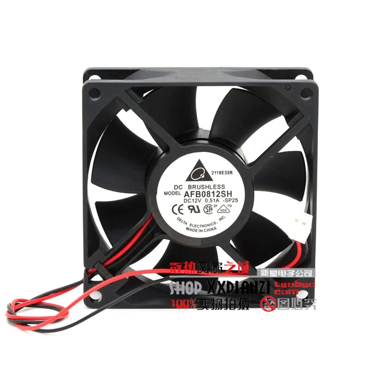 DELTA AFB0812SH 8025 8 0.51A 8CM 2 WIRES winds of single ball bearing fan for Delta 80*80*25mm
DELTA AFB0812SH 8025 8 0.51A 8CM 2 WIRES winds of single ball bearing fan for Delta 80*80*25mm