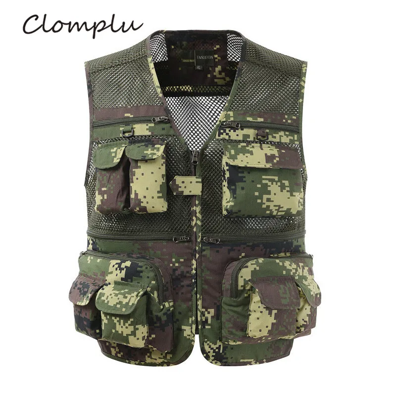 Clomplu Vest Male Military Camouflage Tops Photography Outdoor Vets for Men Summer Plus Size L-4XL Pockets Breathable Clothing
Clomplu Vest Male Military Camouflage Tops Photography Outdoor Vets for Men Summer Plus Size L-4XL Pockets Breathable Clothing
