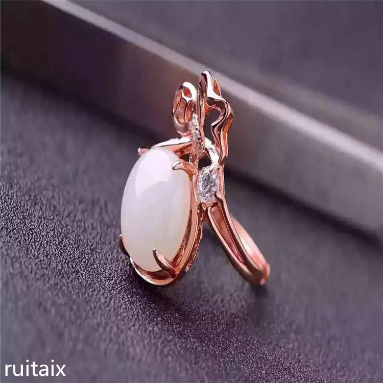 KJJEAXCMY fine jewelry 925 pure silver inlays natural hetian jade lady's ring jewelry smooth curve plated rose gold
KJJEAXCMY fine jewelry 925 pure silver inlays natural hetian jade lady's ring jewelry smooth curve plated rose gold