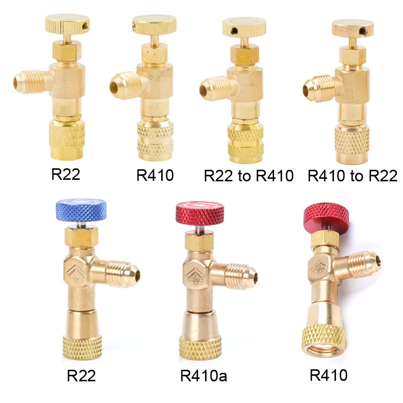 R410a R22 Refrigeration Tool Air conditioning Safety Valve Adapter 1/4" 5/16" Inch Male/Famale Thread Charging Hose Valves
R410a R22 Refrigeration Tool Air conditioning Safety Valve Adapter 1/4" 5/16" Inch Male/Famale Thread Charging Hose Valves