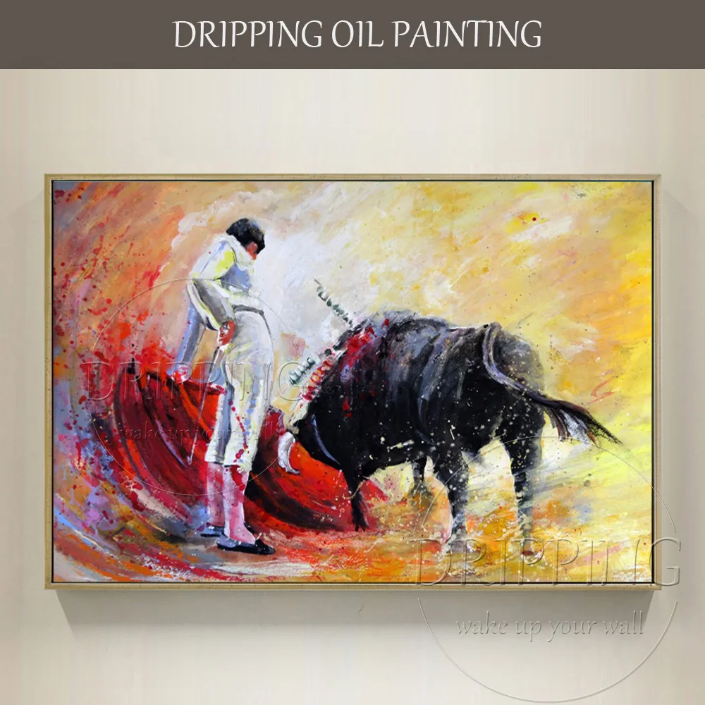 Unique Wall Art Hand-painted High Quality Abstract Bullfight Oil Painting on Canvas Modern Wall Art Spain Bullfight Oil Painting
Unique Wall Art Hand-painted High Quality Abstract Bullfight Oil Painting on Canvas Modern Wall Art Spain Bullfight Oil Painting