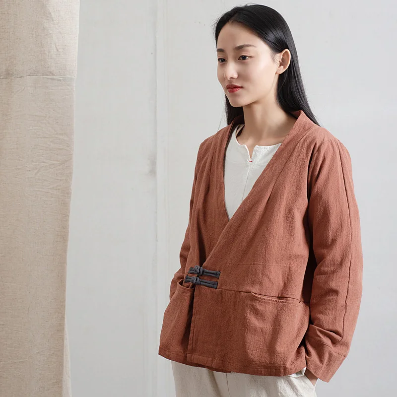 Johnature Women Spring Chinese Style Shirts Cotton Linen Blouses Vintage Tops Button Long Sleeve V-Neck Solid Color 2019 New
Johnature Women Spring Chinese Style Shirts Cotton Linen Blouses Vintage Tops Button Long Sleeve V-Neck Solid Color 2019 New