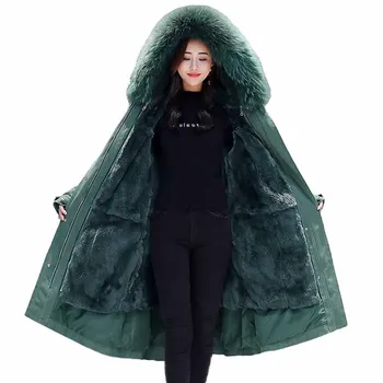 2019 Large size Winter Parkas Women Thicken Flocking Liner Long Outerwear Female Fur collar Hooded Cotton Jackets Loose Coats
2019 Large size Winter Parkas Women Thicken Flocking Liner Long Outerwear Female Fur collar Hooded Cotton Jackets Loose Coats