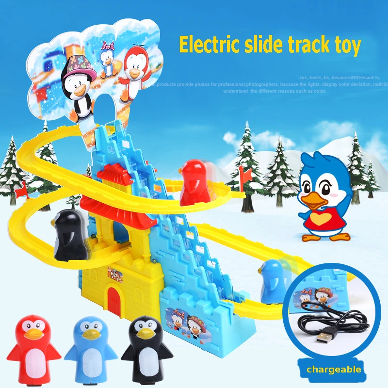 Penguin Climbing Stairs Vehicles Cartoon Electric Slide Track Toys Kids Music Toy Gift for children 4403
Penguin Climbing Stairs Vehicles Cartoon Electric Slide Track Toys Kids Music Toy Gift for children 4403