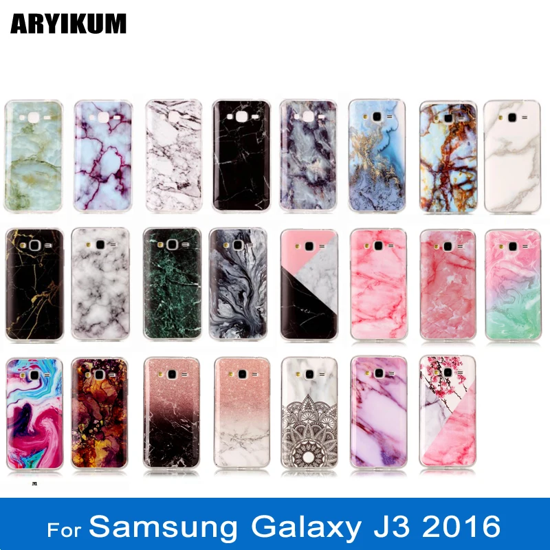 ARYIKUM For Samsung Galaxy J3 2016 Case J310 J320 J320F Clear Soft TPU Silicone Marble Cover Coque |