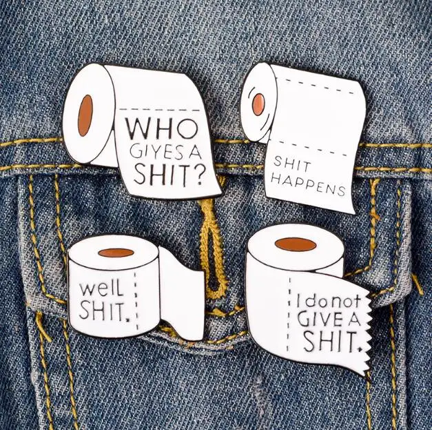 Creative SHITHAPPENS toilet paper badge drop oil alloy brooch manufacturers wholesale for male or female
Creative SHITHAPPENS toilet paper badge drop oil alloy brooch manufacturers wholesale for male or female