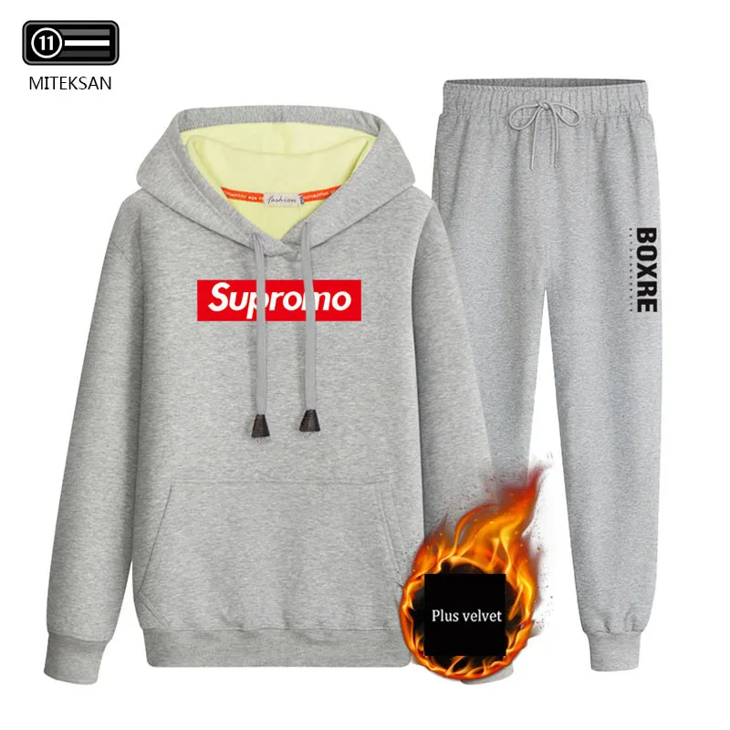 New Arrivals Sweatshirt Men/Women Hoodies Sweatshirts And Sweatpants Men Two Piece Set Hooded Suit Velvet tracksuit Plus size
New Arrivals Sweatshirt Men/Women Hoodies Sweatshirts And Sweatpants Men Two Piece Set Hooded Suit Velvet tracksuit Plus size