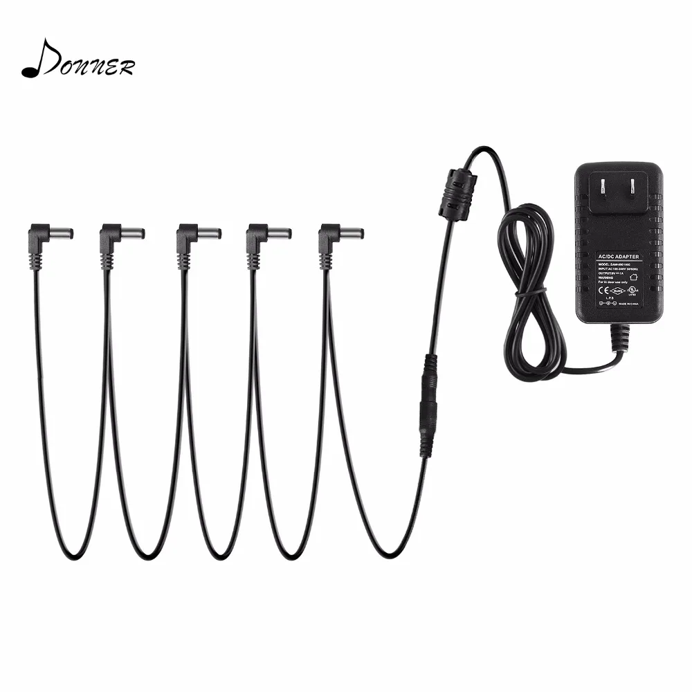 Donner DPA-1 Effect Pedal Power Supply Adapter Cables Guitar 9V DC Negative 1A 5 Way Daisy Chain Accessories
Donner DPA-1 Effect Pedal Power Supply Adapter Cables Guitar 9V DC Negative 1A 5 Way Daisy Chain Accessories