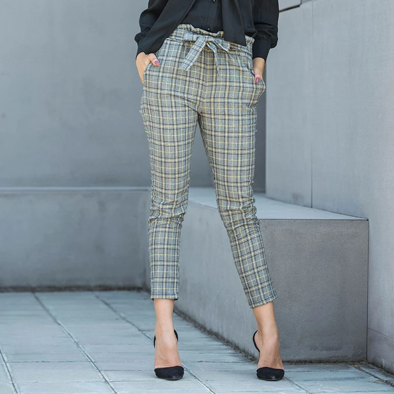 GAOKE 2019 grid OL chiffon high waist style casual harem pants women stringyselvedge summer style pants female trousers
GAOKE 2019 grid OL chiffon high waist style casual harem pants women stringyselvedge summer style pants female trousers