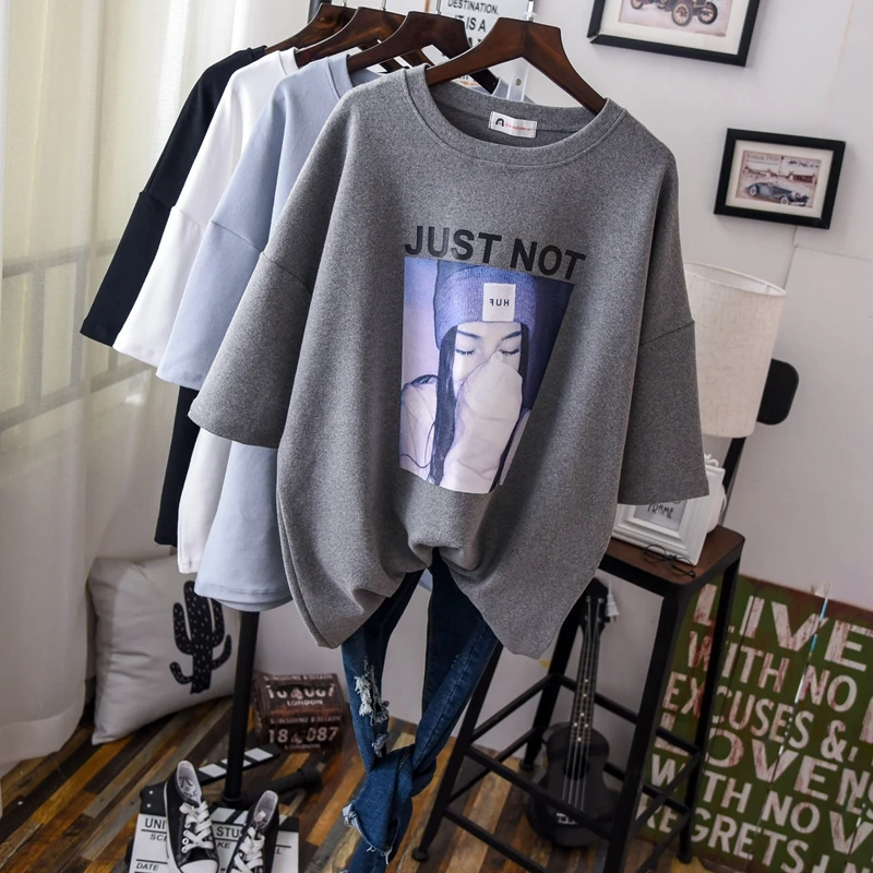 2019 Spring Short Sleeve Loose Cotton Tee Shirts Women O Neck Solid Warm Thick Casual Tees Tops Woman Oversize T Shirts
2019 Spring Short Sleeve Loose Cotton Tee Shirts Women O Neck Solid Warm Thick Casual Tees Tops Woman Oversize T Shirts
