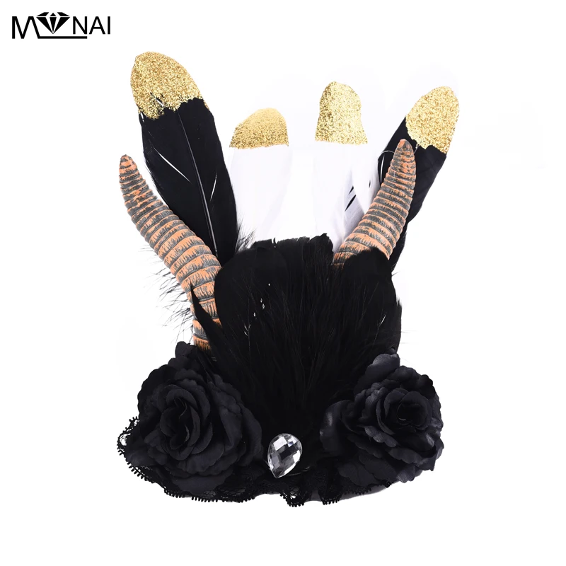 Vintage Animal Devil Horn Headband Party Cosplay Feather Crystal Rose Hairband Halloween Gift Hair Accessories Goth
Vintage Animal Devil Horn Headband Party Cosplay Feather Crystal Rose Hairband Halloween Gift Hair Accessories Goth