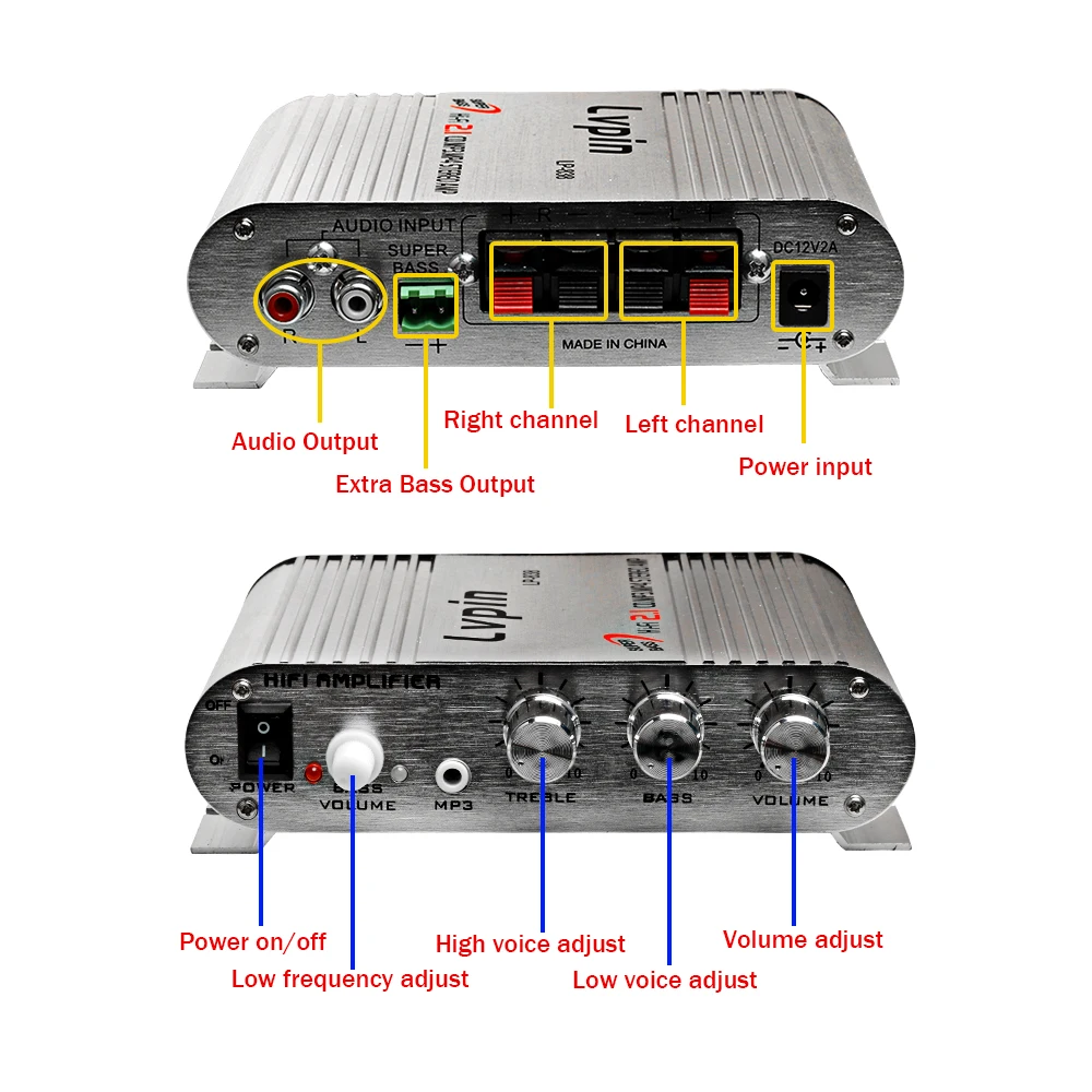 200W Car Amplifier LP-838 12V Smart Mini Hi-Fi Stereo Audio Amplifier For Home Car Auto MP3 MP4 Stereo AMP Boat Motorcycle
200W Car Amplifier LP-838 12V Smart Mini Hi-Fi Stereo Audio Amplifier For Home Car Auto MP3 MP4 Stereo AMP Boat Motorcycle