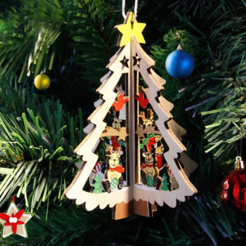 3D Wooden Christmas Decoration Xmas Tree Pendants Hanging Home Party Xmas Decoration
3D Wooden Christmas Decoration Xmas Tree Pendants Hanging Home Party Xmas Decoration