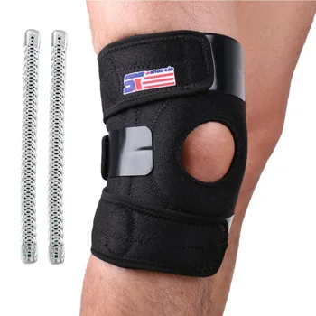 

Adjustable Sports Leg Knee Support Brace Wrap Protector Pads Sleeve Cap Patella Guard 2 Spring Bars,One Size,Black