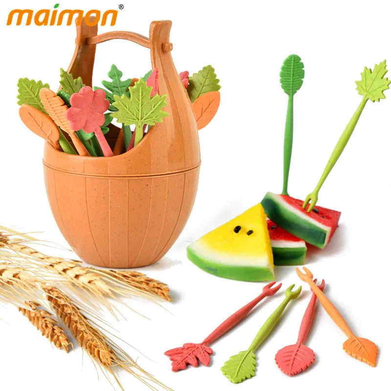 16pcs/set Eco-friendly Biodegradable Leaves Fruit Forks with Barrel Holder Salad Fruit Picks Cocktail Sticks Kitchen Accessories
16pcs/set Eco-friendly Biodegradable Leaves Fruit Forks with Barrel Holder Salad Fruit Picks Cocktail Sticks Kitchen Accessories